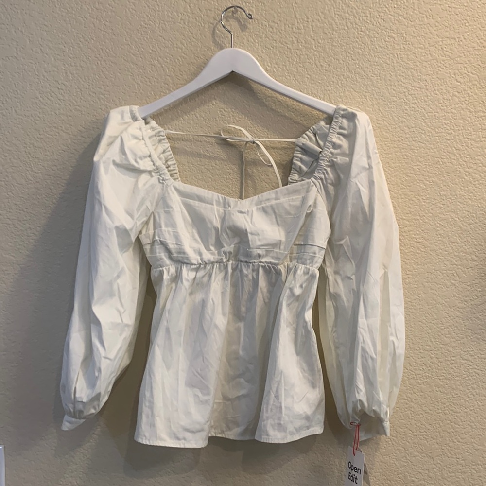 Open Edit Puff Sleeve Blouse NWT